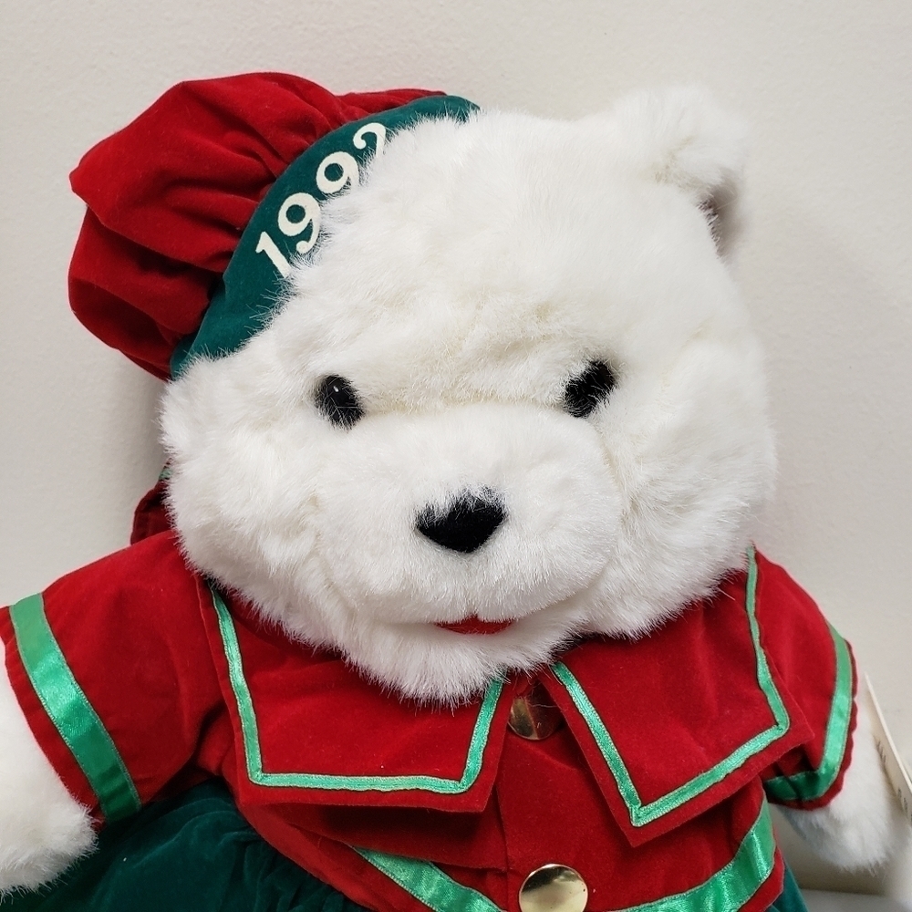 Kmart 16" Christmas Holiday Sis Teddy Bear 1992 Vintage Stuffed Animal Plush - Picture 4 of 8